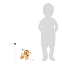 traukiamas žaislas - liūtas - dydžio palyginimas