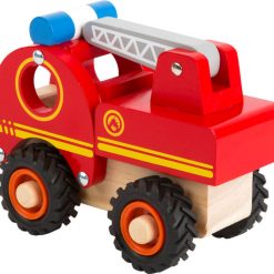 Medinis gaisrinės automobilis - vaizdas iš galo