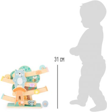 Pastelinė rutuliukų trasa - dydžio palyginimas