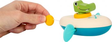 Vandens žaislas - krokodilas valtelėje - prisukimo mechanizmas