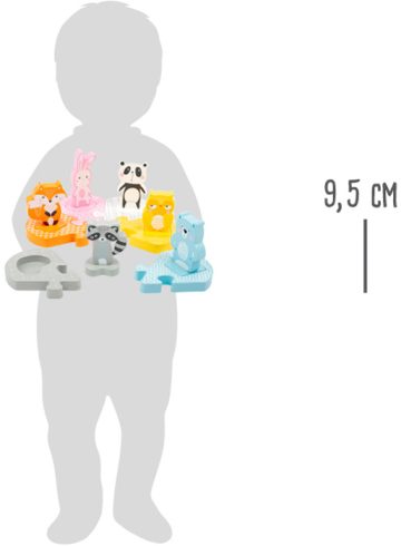 Pastelinė gyvūnų dėlionė - dydžio palyginimas